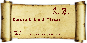 Koncsek Napóleon névjegykártya